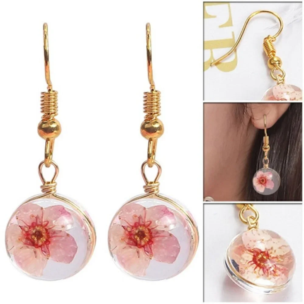 Dried Flowers Glass Crystal earrings jewelry
